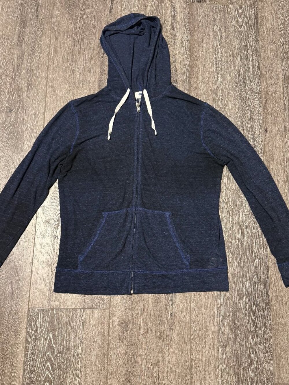 Old Navy Relaxed Lightweight Slub-Knit Full Zip Hoodie Blue Size L Large